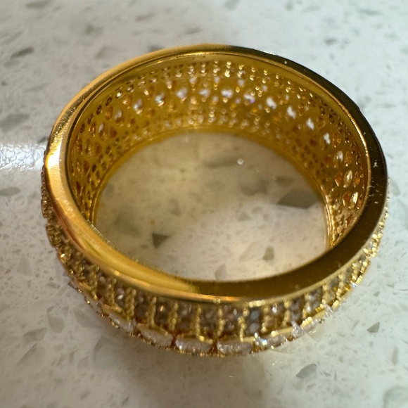 18KT GOLD PLATED FILIGREE RING WITH ZIRCONIAS - Picture 8 of 16